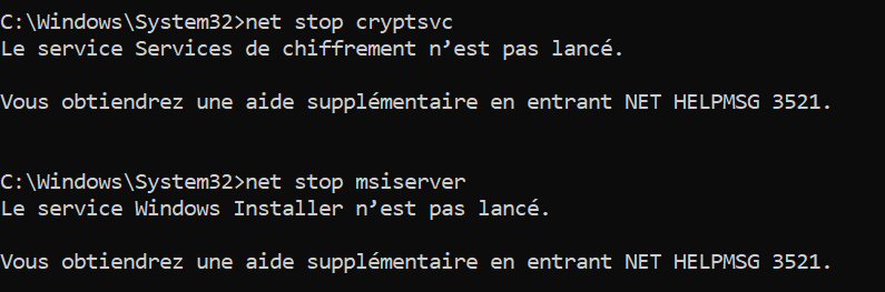 net stop msiserver